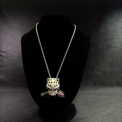 LEOPARD CHAIN WITH ROSE